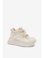 Dámské tenisky přírodní kůže GOE SS2N4037 Ztemnělá bílá