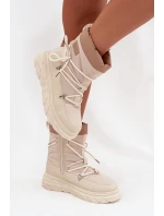 Dámské zimní boty na zip Lee Cooper LCJ 25 44 3931 béžové Dámské zimní boty