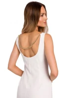 M667 Šaty Shaeth s ozdobným řetízkem na zádech - černé