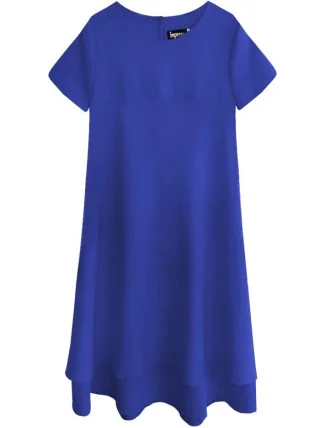 Trapézové šaty v chrpové barvě (436ART)