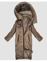 Béžová dlouhá lehce zeteplená dámská bunda S'West (B8509-12)