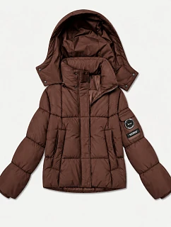 Dámská bunda puffer čokoládová (B6061-14)