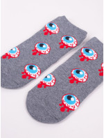Yoclub Kotníkové vtipné bavlněné ponožky Vzory Barvy Grey