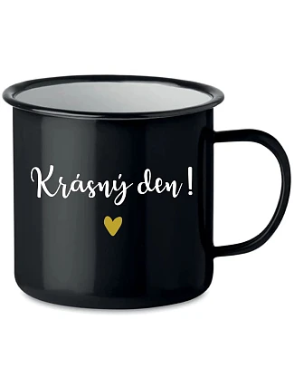 HRNEK KRÁSNÝ DEN! - černý plecháček 350 ml HRNEK KRÁSNÝ DEN! - černý plecháček 350 ml