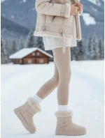 Dámské semišové sněhule s kožešinou béžové FashionStreet ZY1252 Dámské semišové sněhule s kožešinou béžové FashionStreet ZY1252