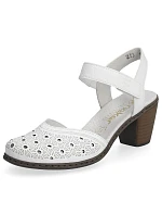 Kožené pohodlné sandály Rieker W RKR650 white Kožené pohodlné sandály Rieker W RKR650 white