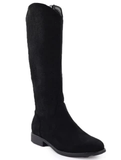 Černé ažurové dámské boty S.Barski 533