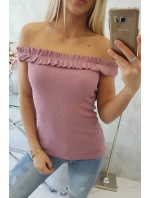 Španělská halenka s volánky tmavě růžová Španělská halenka s volánky tmavě růžová