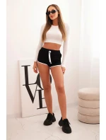 Dámské bavlněné šortky s elastickým pasem a sportovním lemem černé