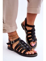 Kožené Sandály S řemínky Černe Lawren