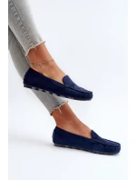 Dámské modré semišové mokasíny Ranica