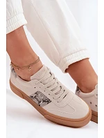 Dámské tenisky s vložkami z hadí kůže Big Star TT274299 šedé