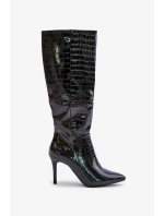 Kozačky na podpatku model 202608 Step in style Kozačky na podpatku model 202608 Step in style