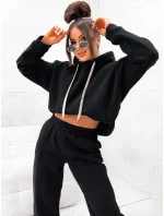 Černá dámská bavlněná tepláková souprava (82143) Černá dámská bavlněná tepláková souprava (82143)