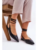 Dámské vázané špičaté baleríny Černá Turriso