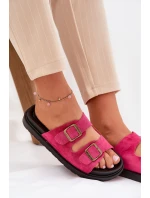 Dámské Pantofle Na Platformě S Přezkami Fuchsie Simbes