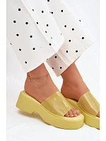 Dámské platformové sandály s průhledným páskem Žluté Selestia