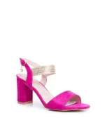 Dámské Sandály Na Podpatku Semišové Fuchsie Enjoy