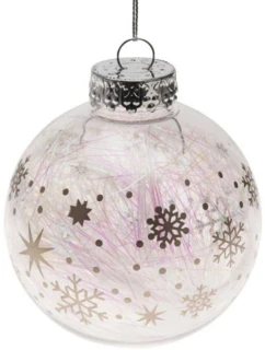 DEKORATIVNÍ CETKA 8CM STŘÍBRNÉ HVĚZDY