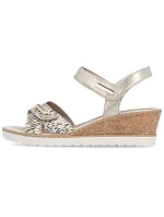 Dámské kožené páskové sandály zlaté Remonte R6266-90