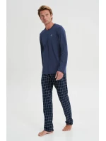 Vamp - Pánské pyžamo s kostkovanými kalhotami 21924 - Vamp Vamp - Pánské pyžamo s kostkovanými kalhotami 21924 - Vamp