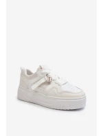 Dámské tenisky na platformě z ekokože Bílé Moun Dámské tenisky na platformě z ekokože Bílé Moun