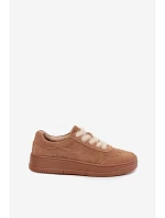 Semišové tenisky s kožíškovým šněrováním Kobbo 79655 Camel Semišové tenisky s kožíškovým šněrováním Kobbo 79655 Camel