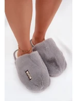 Dámské huňaté pantofle – šedé Belinna