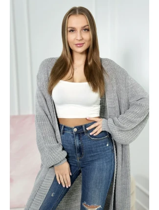 Svetr dlouhý kardigan tmavě šedý Svetr dlouhý kardigan tmavě šedý