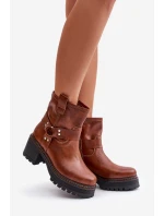 Dámské Kožené Botky Na Zip Hnědé Lewski 3435 Dámské Kožené Botky Na Zip Hnědé Lewski 3435