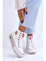 Dámské vysoké textilní tenisky na platformě Big Star LL274185 Bílá Dámské vysoké textilní tenisky na platformě Big Star LL274185 Bílá
