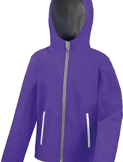 Result R 224JY Dětská 3-vrstvá softshellová bunda s kapucí 30.224J purple/grey
