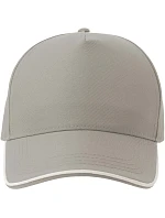 Atlantis Headwear Recy Five Piping 5 panelová sandwich kšiltovka 33.0282 grey/white