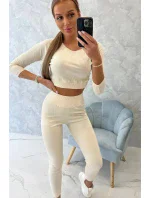 Pruhovaná souprava světle béžová Pruhovaná souprava světle béžová