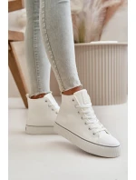 Dámské Zateplené Tenisky Z Eko Kůže Big Star OO274788 Bílé