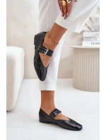 Lakované Baletky S Páskem Černé Azirae