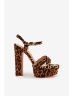 Dámské Sandály Na Podpatku A Platformě Eko Kožené Béžové Lomman Dámské Sandály Na Podpatku A Platformě Eko Kožené Béžové Lomman