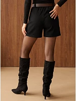 Elegantní dámské šortky s páskem, černé, FashionStreet SY0593