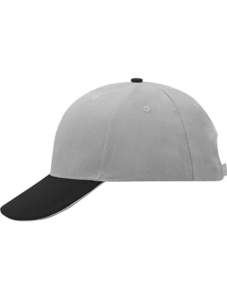 Daiber MB 24 6 panelová sandwich kšiltovka 03.0024 light grey/black/light grey