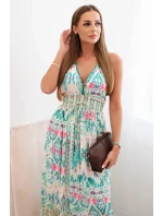 Dámské viskózové šaty na ramínka s hlubokým výstřihem mincovna