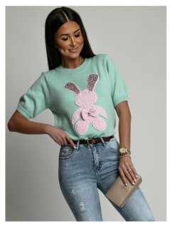 Dámský svetr s pistáciovým králíkem
