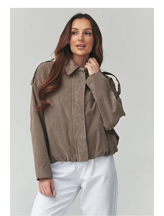 hřejivá kordová bunda model 225690 Makadamia