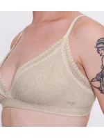 Dámská podprsenka GO Ribbed R Bralette - GRAY - sv. béžová M013 - SLOGGI