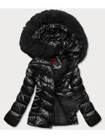 Černá krátká dámská bunda s kožešinou (TY036-1) Černá krátká dámská bunda s kožešinou (TY036-1)