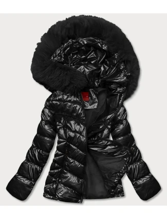 Černá krátká dámská bunda s kožešinou (TY036-1) Černá krátká dámská bunda s kožešinou (TY036-1)