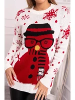 Vánoční svetr se sněhulákem v barvě ecru Vánoční svetr se sněhulákem v barvě ecru