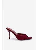 Cherryssa bordové sandály na podpatku z imitace semiše Cherryssa bordové sandály na podpatku z imitace semiše