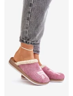 Dámské Pantofle S Jelenem A Kožíškem Inblu CT000034 Růžové