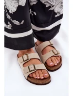 Dámské Zamszové Klapky S Přezkami Big Star RR274A391 Béžové