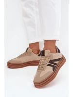 Sametové dámské tenisky na platformě Béžové Corynelle